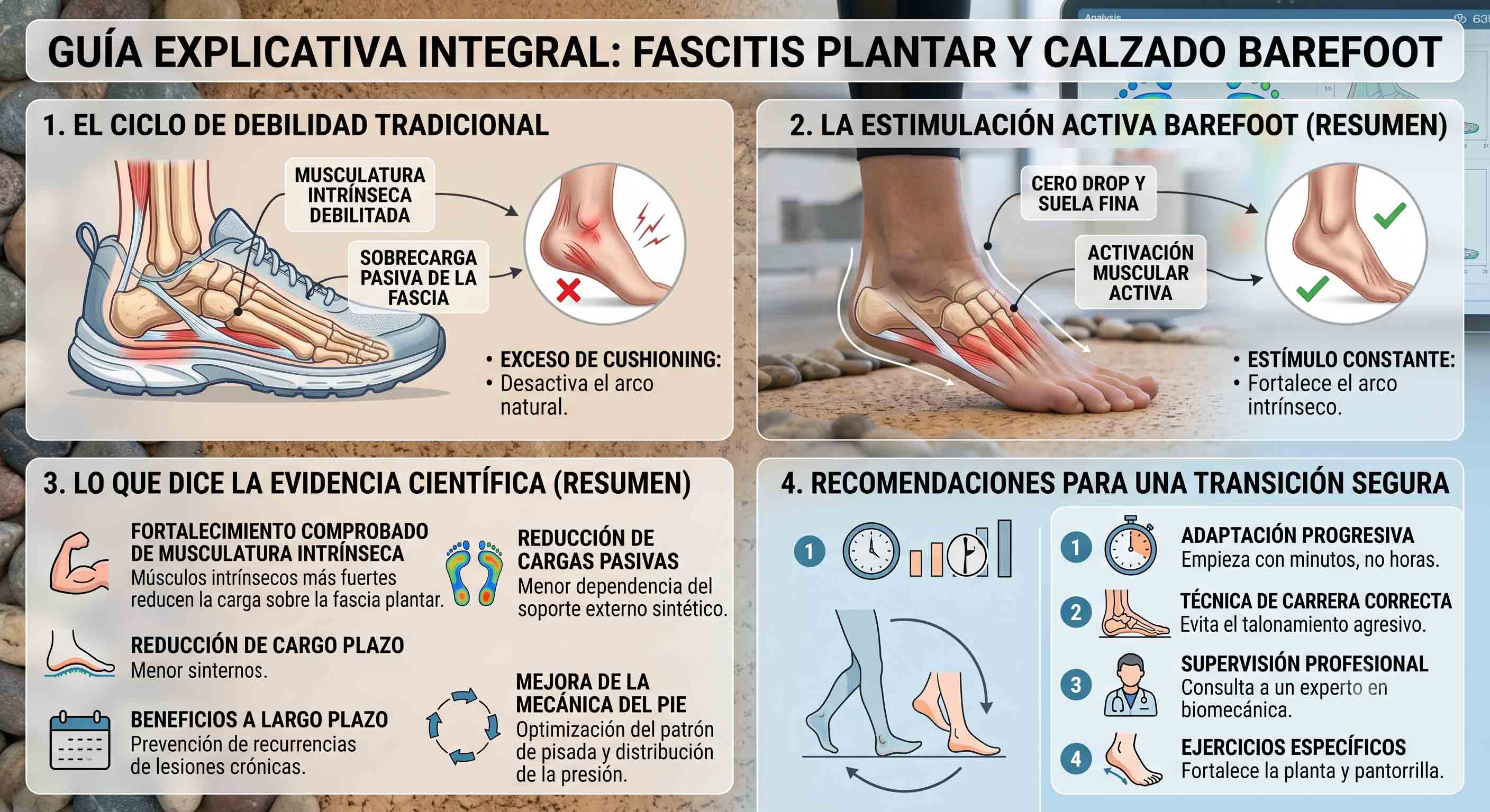 Estudios científicos sobre calzado minimalista y fascitis plantar Evidencia científica sobre calzado barefoot y fortalecimiento del pie para la fascitis plantar